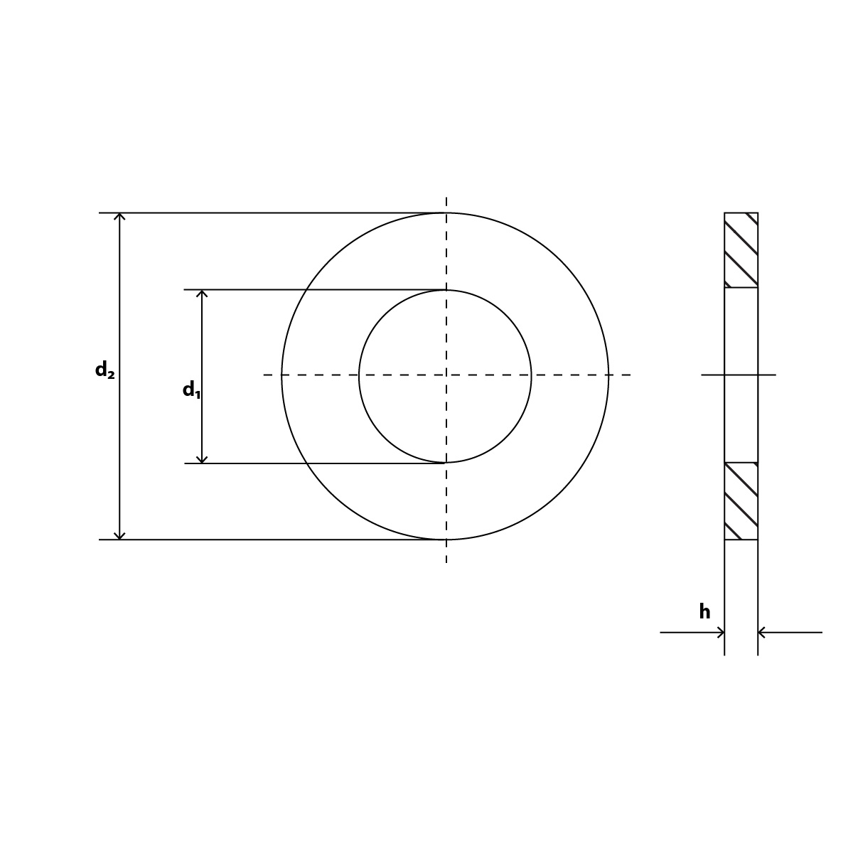 DIN 125 A2 Form A 6,4x12x1,6 mm für M 6 - Unterlegscheiben ohne Fase