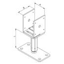 Pfostenträger Typ U höhen / seitenverstellbar zum aufdübeln Gutzeit