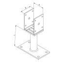 Pfostenträger U-Form zum aufdübeln seitenverst. 150 mm Gutzeit