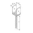 Pfostenträger U - Seitlich verstellbar mit Riffeldolle Gutzeit