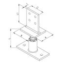 Pfostenträger T-Form höhenverstellbar 110-160 mm z. aufdübeln Gutzeit