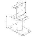 Pfostenträger T-Form zum aufdübeln mit Distanzrohr Gutzeit