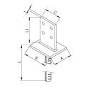 Pfostenträger T-Form-Riffeldolle Gutzeit 250mm zum Einbetonieren 1 Stück