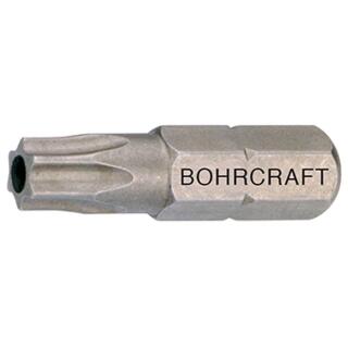 Bohrcraft Schrauber-Bits 1/4Zoll mit Loch für TX-Schrauben TR 9x75mm 25 Stück
