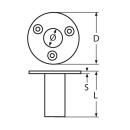 Persenning-Rohrhalter, versenkt Edelstahl A4 für Rohr 20mm 1 Stück