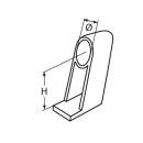 Handlaufdurchlass, 60Grad Edelstahl A4 für Rohr 25mm, Achshöhe 38mm 1 Stück