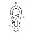 Karabinerhaken Edelstahl A4 4x40mm 20 Stück