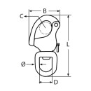 Schnappschäkel mit Wirbelauge Edelstahl A4