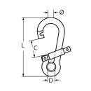 Karabinerhaken mit Spezialverschluss und Kausche...