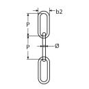 Rundstahlkette langglied, gemäß DIN 5685-C Edelstahl A2 3mm 100 Meter