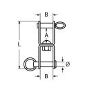 Wirbelschäkel flach Gabel-Gabel Edelstahl A2