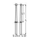 Relingstütze Edelstahl A4 25x740mm 1 Stück