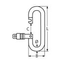 Karabinerhaken mit Springverschluss, oval Edelstahl A4 6x80mm 10 Stück