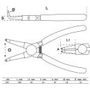 Sprengringzange, gebogen, für Innensprengringe, 180 mm