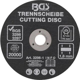 Trennscheibe, Ø 75 x 1,8 x 9,7 mm