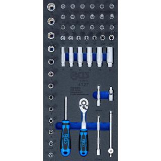 Werkstattwageneinlage 1/3: Steckschlüssel-Satz, 6,3 mm (1/4 Zoll), 50-tlg.