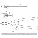 Sprengringzange, abgewinkelt, für Innensprengringe, 500 mm