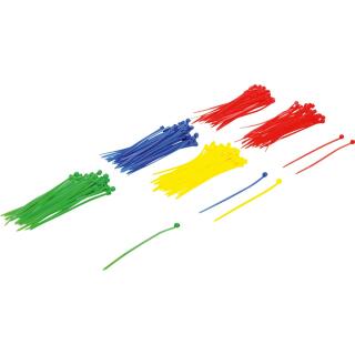 Kabelbinder-Sortiment, farbig, 2,4 x 100 mm, 200-tlg.