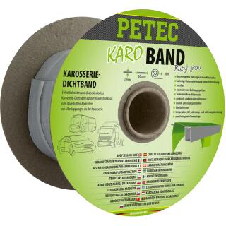 Karo - Band Karosseriedichtband Buthyl Flach Grau 20 mm x 2 mm x 16 m
