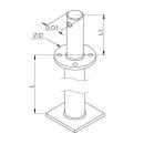 Stützenfüsse Typ I in Beton  500 mm Rohrdolle 40 mm Zapfen 10 Stück