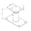 Pfostenträger Typ P höhenverstellbar zum aufdübeln Gutzeit